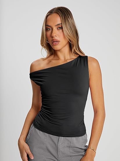 Double-Lined Off-Shoulder Crop Top