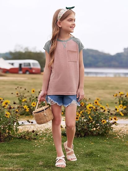 Pocket Cap Sleeve Raglan Tee