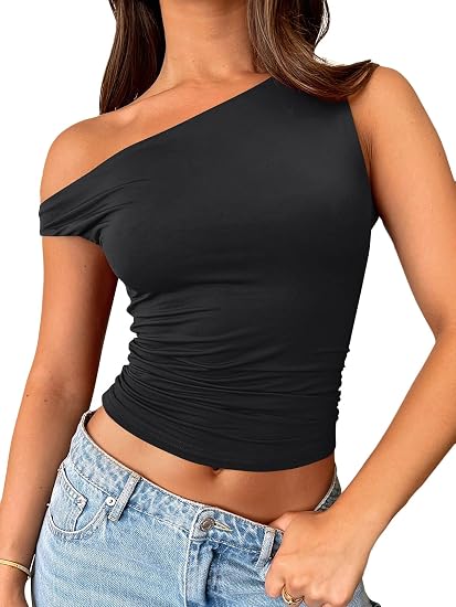 Double-Lined Off-Shoulder Crop Top