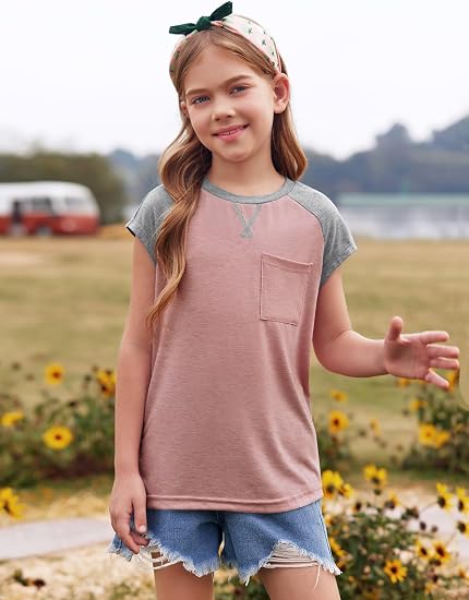 Pocket Cap Sleeve Raglan Tee
