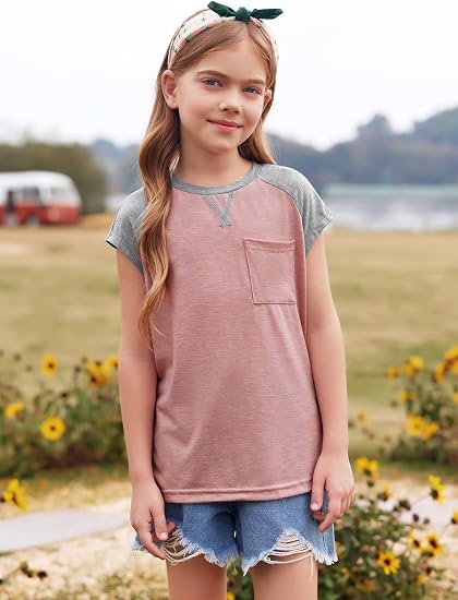 Pocket Cap Sleeve Raglan Tee
